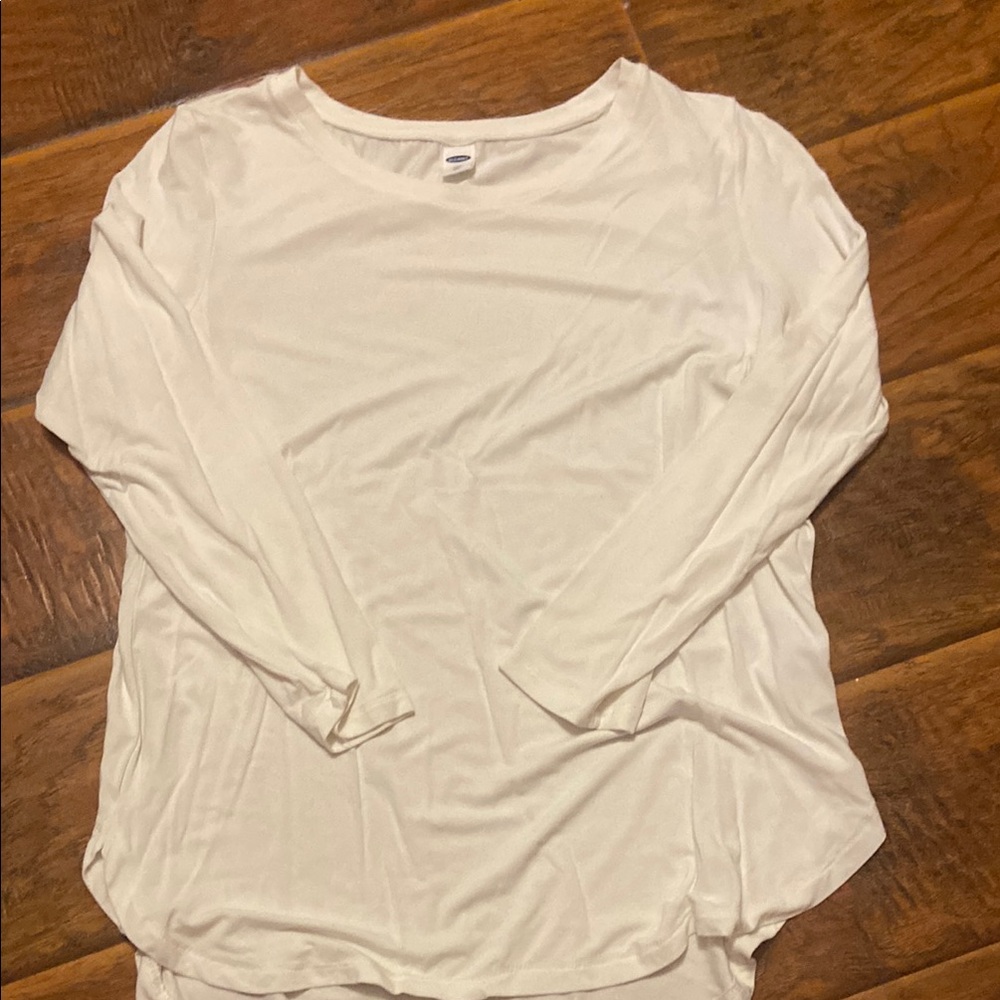 Old Navy White Relaxed 3/4 Sleeve Blouse